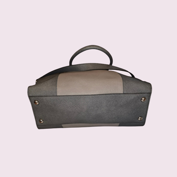 Michael Kors Hamilton Two Tone Leather Satchel Purse - Picture 7 of 12